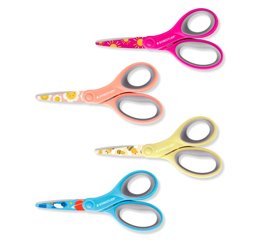 Nożyczki 14cm dla dzieci kolorowy nadruk Noris S 965 14P BK blister Staedtler